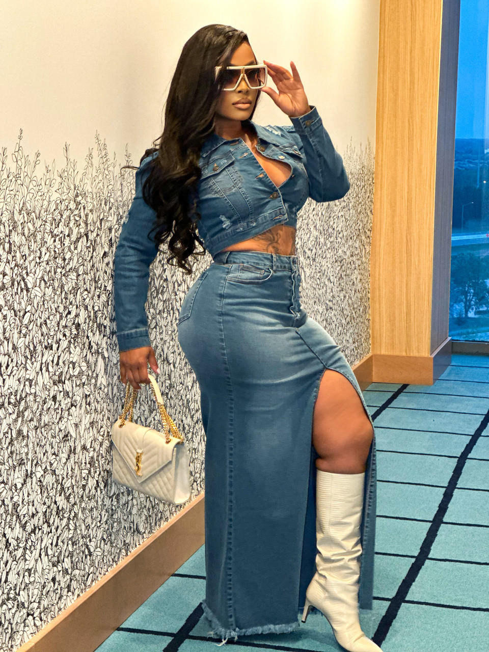 The Misses Denim Maxi Skirt - House of Tinks