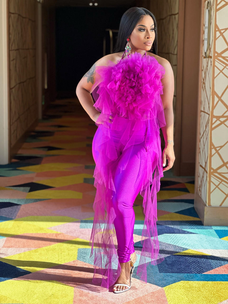 Tuscany Tulle Tie Top Violet - House of Tinks