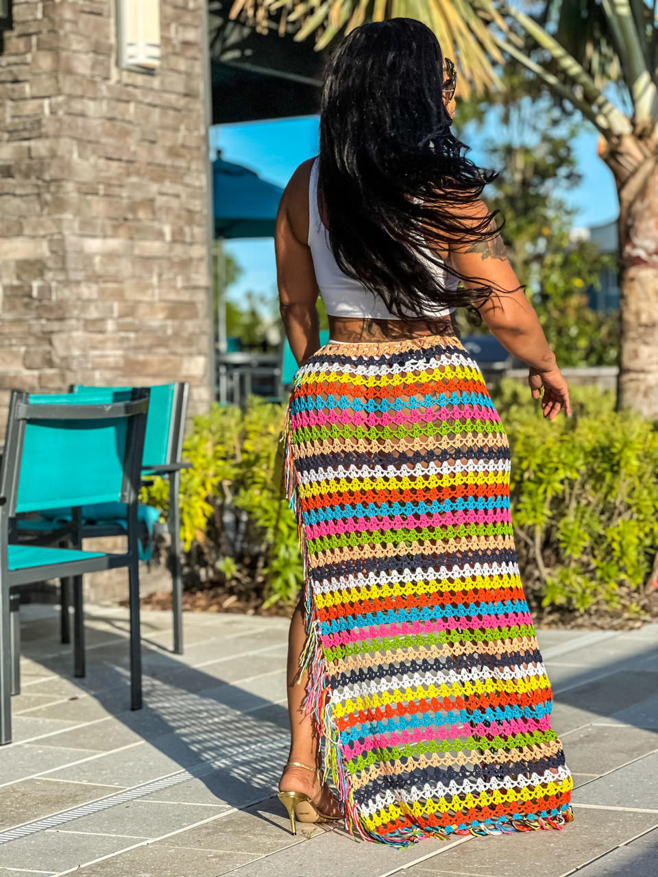 Vintage✨Crochet Remake Wrap Skirt Crochet Wrap Skirt - House of Tinks