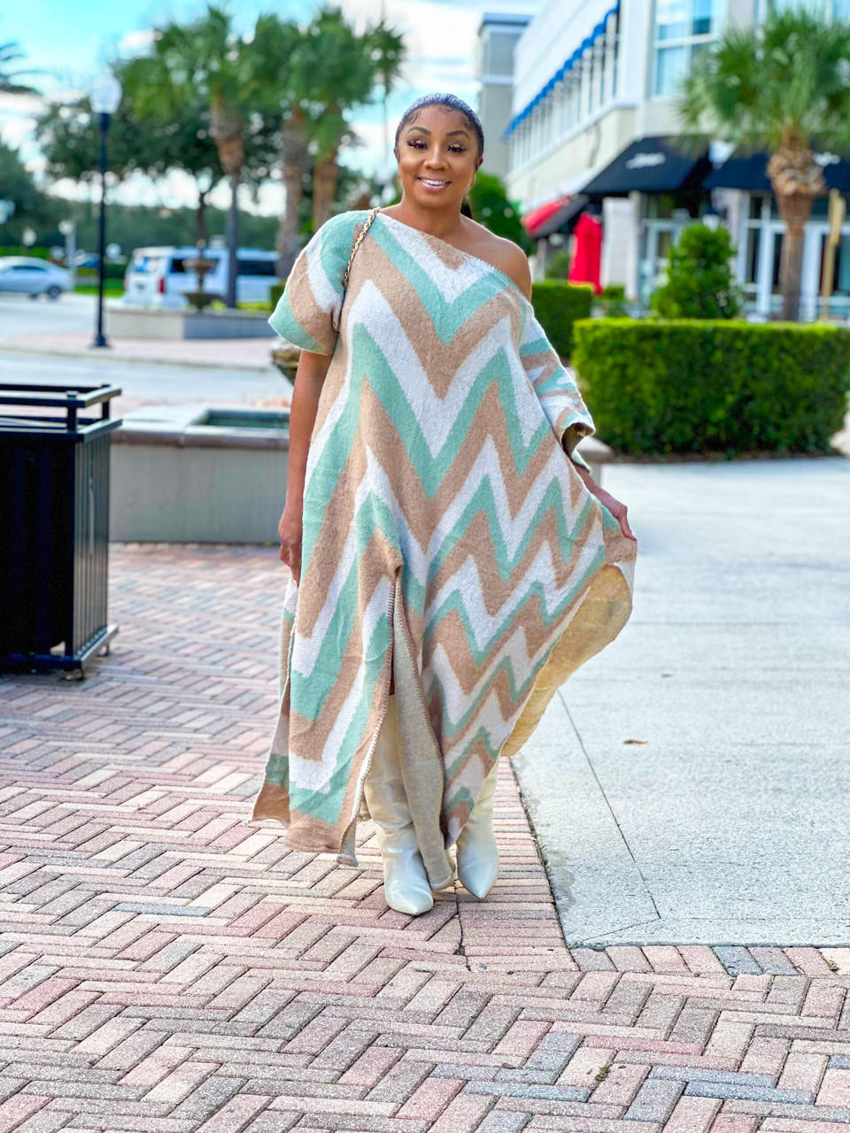 Melaya Long Poncho Mint - House of Tinks