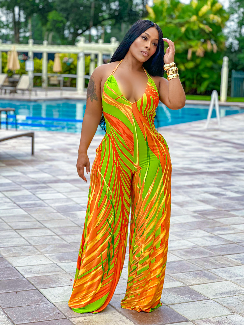 Breathless Jumpsuit Orange - House of Tinks