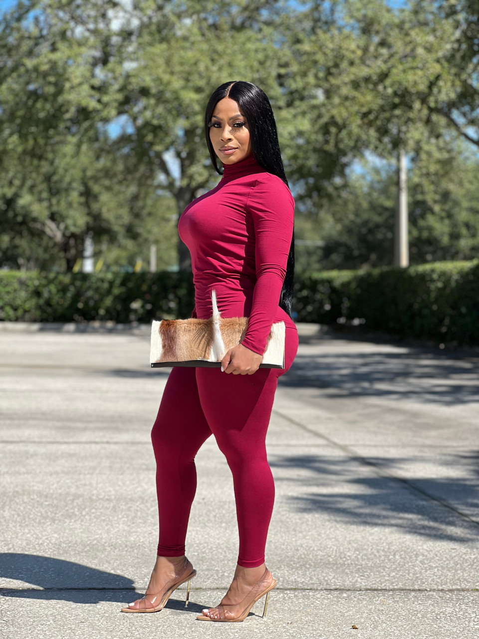 Tori Set Burgundy Plus Size - House of Tinks