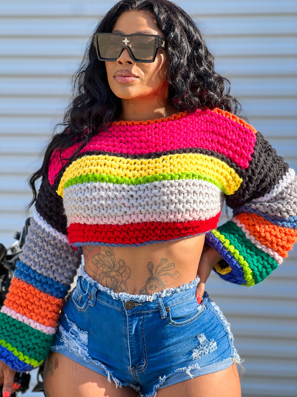 Scopes of Color Crop Sweater - House of Tinks