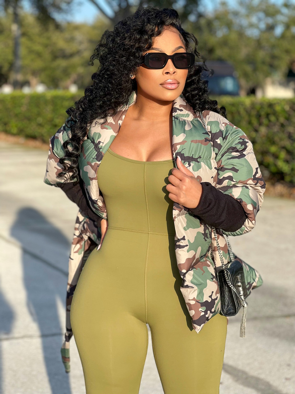 Camo Puffer Peplum Jacket - House of Tinks