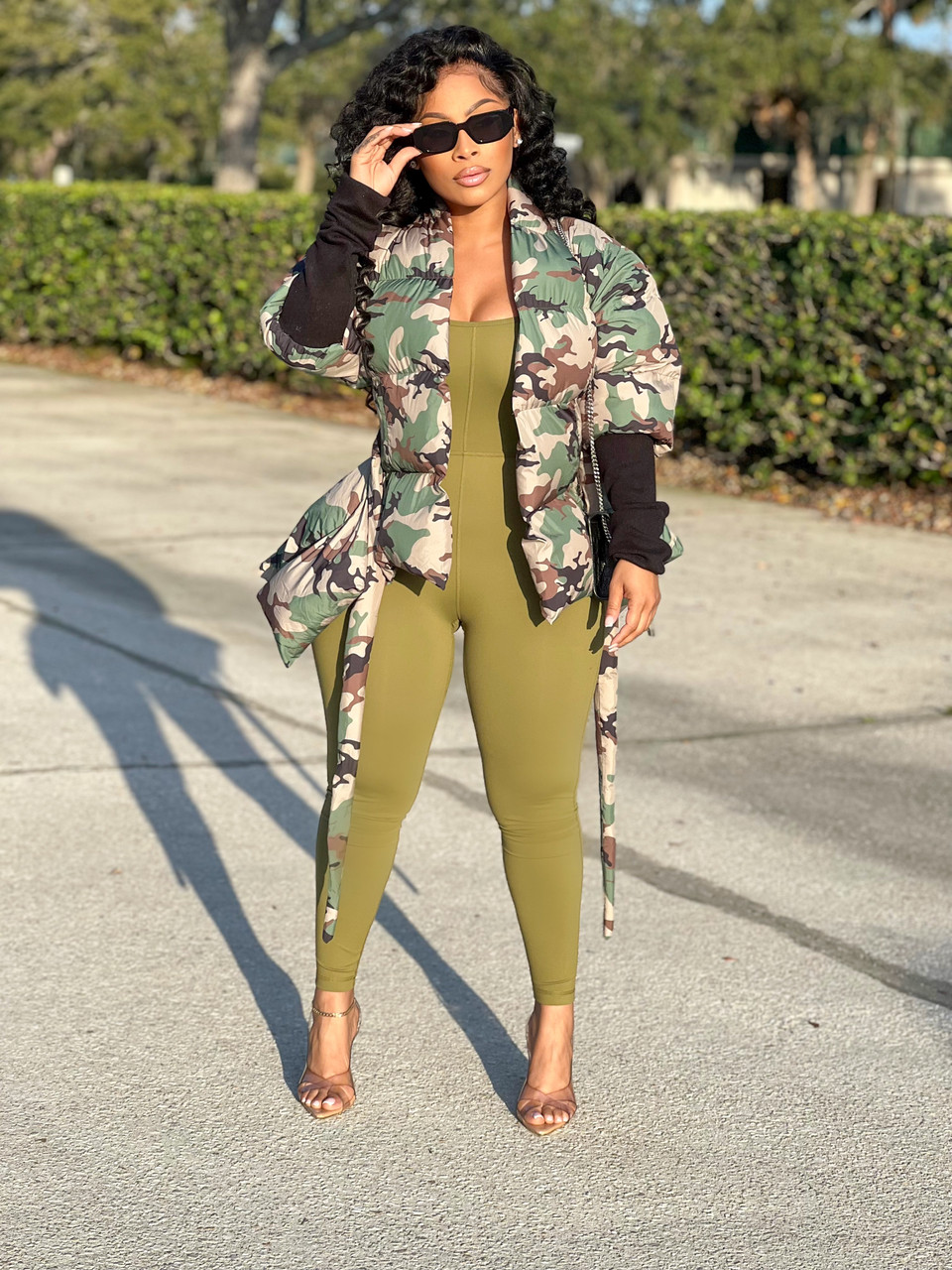 Camo Puffer Peplum Jacket - House of Tinks