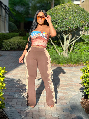 Rosalin Stretch Flare Pants Pink - House of Tinks