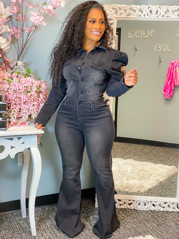 black jumpsuit denim