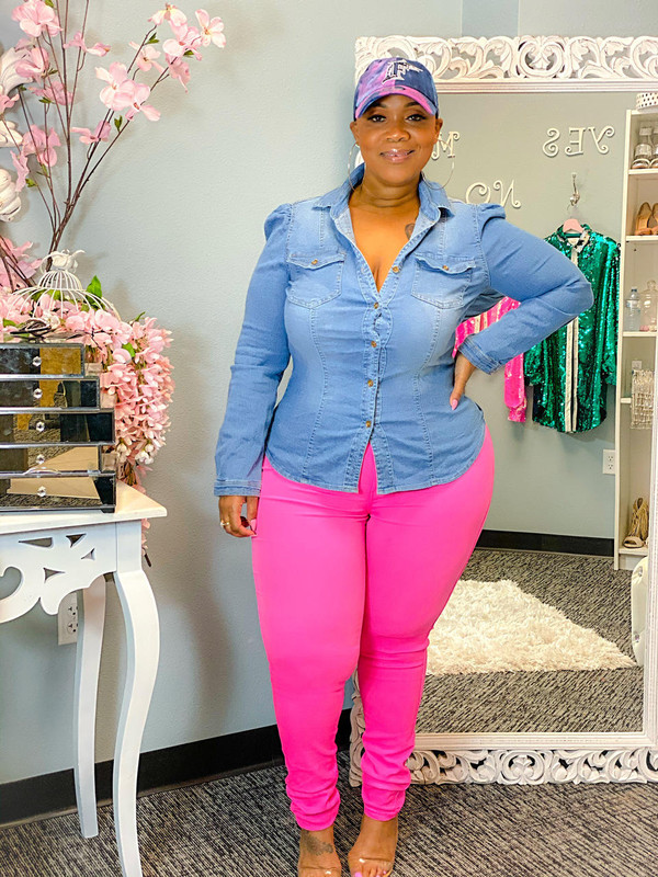 Dainty Jeans Hot Pink - Plus - House of 