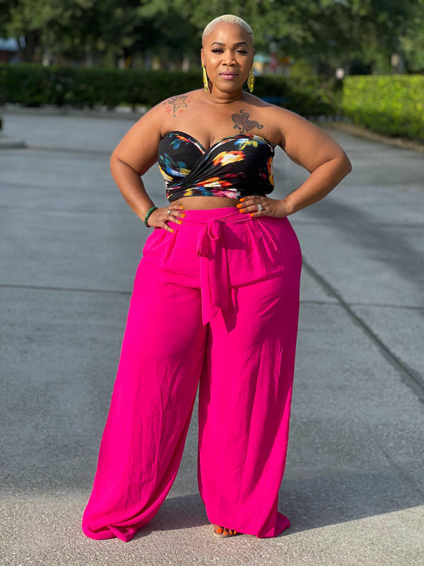 Flowy Palazzo Pants Fuchsia - House of 