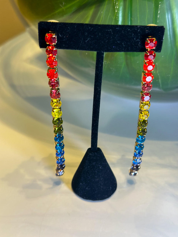 House of Tinkas Multi Gem Earrings Strands 