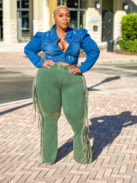 Plus Size Turquoise 2 Layer Fringe Mineral Washed Pants – APRIL NI'COLE THE  COLLECTION