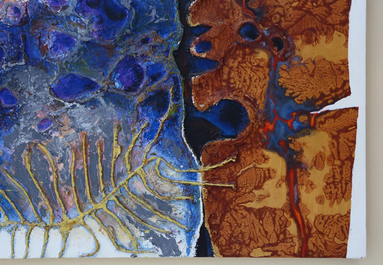 Framed acrylic relief on board original painting by Ray Mutimer C1970s ...