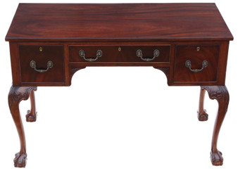 Antique fine quality C1910 mahogany writing desk dressing table