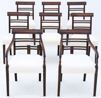 Antique fine quality set of 8 (6 plus 2) early 19th Century mahogany dining chairs C1810