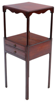 Antique quality Georgian C1800 mahogany washstand bedside table nightstand