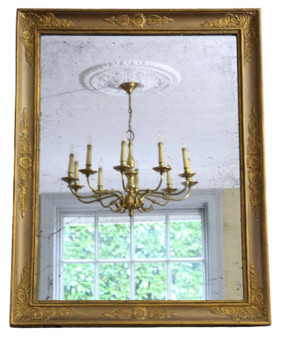 Antique large gilt overmantle wall mirror 19th Century