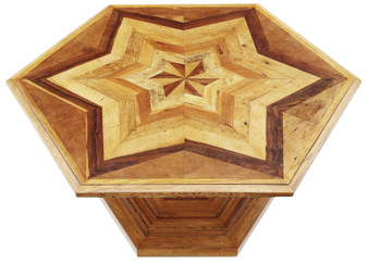 Fine Quality Hexagonal Parquetry Centre Dining Table – Large Statement Display Piece Richard Wallace (M8742) Fine Quality Hexagonal Parquetry Centre Dining Table – Large Statement Display Piece Richard Wallace (M8742)