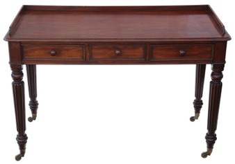Antique 1830 Mahogany 3-Drawer Writing Desk / Dressing Table – Fine Quality 19th Century Antique 1830 Mahogany 3-Drawer Writing Desk / Dressing Table – Fine Quality 19th Century