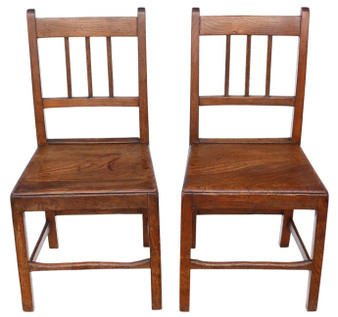 Antique c.1800 Pair of Elm Chairs – Fine Quality Hall, Kitchen, Dining, Bedroom or Desk Seating Antique c.1800 Pair of Elm Chairs – Fine Quality Hall, Kitchen, Dining, Bedroom or Desk Seating