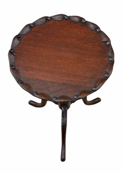 Antique c.1910 Carved Mahogany Wine Table – Side / Occasional Table, Fine Quality