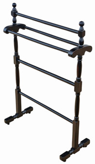 Antique c.1900 Black Ebonised Towel Stand – 5 rails (8830)