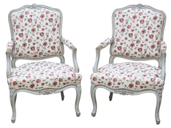 Antique c.1900 French Pair of Painted Armchairs – Quality Period Seating