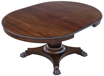 Antique Large William IV Mahogany Extending Dining Table – Fine Quality Single Pedestal
