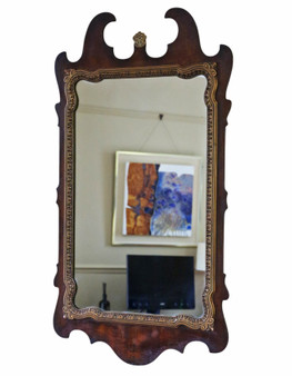 Antique c.1920 Overmantle Wall Mirror – Gilt & Mahogany Veneer, Quality