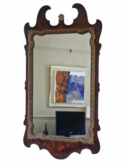 Antique c.1920 Overmantle Wall Mirror – Gilt & Mahogany Veneer, Quality