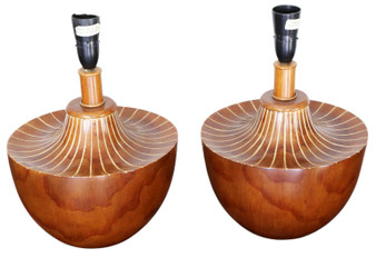 Retro vintage mid-century quality pair of table lamps Circa 1960 (5099)
