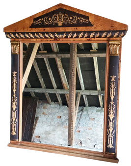 Vintage quality Clasically styled Gilt Yew and ebonised overmantle or wall mirror late-20th Century (8951) 