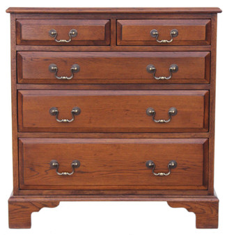 Antique heavy quality Georgian style oak chest of drawers reproduction