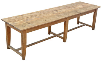 Antique 19th Century Large Refectory Dining Table – 9', Quality (8949)