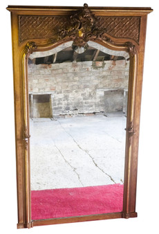 Large 19th Century Fine Quality Antique Overmantle Wall Mirror – Gilt Statement Piece (8944)
