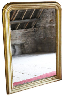 Antique Large 19th Century Gilt Overmantle Wall Mirror – Quality (8947)