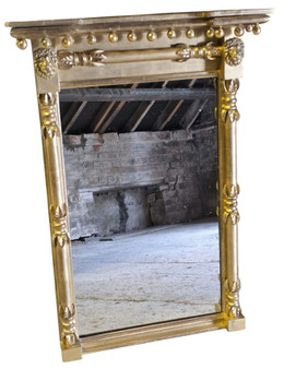 Antique Large 19th Century Quality Regency Gilt Pier Overmantle Wall Mirror – Gilt Statement Piece (8995)