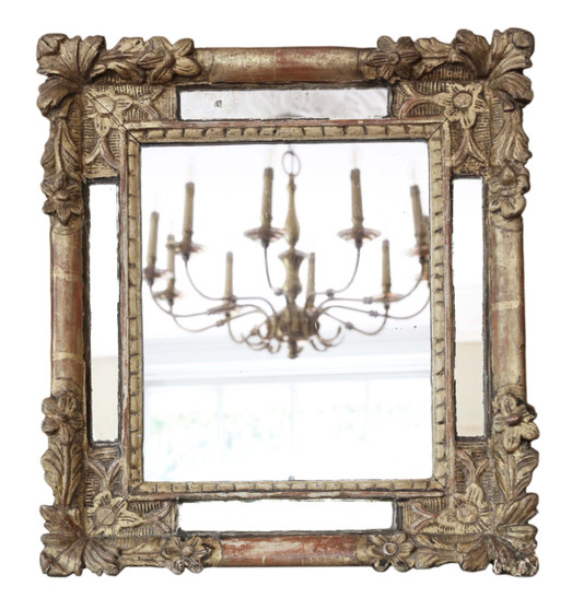 Antique quality gilt overmantle or wall mirror early 19th Century