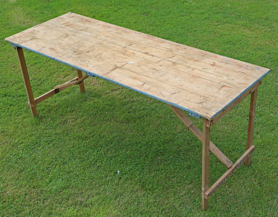 Antique vintage trestle kitchen refectory 6' garden dining table