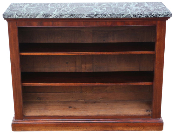 Antique large fine quality 19th Century mahogany and marble bookcase