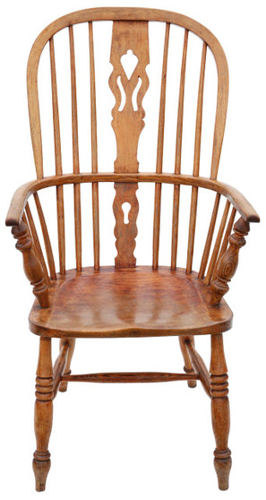 Antique quality ash and elm Windsor dining chair armchair 19th Century