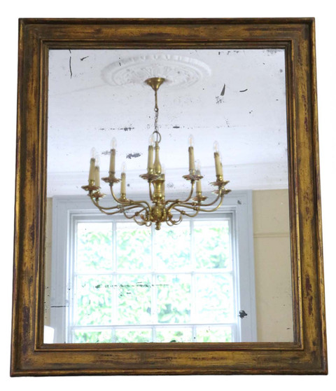 Antique 19th Century fine quality large gilt overmantle wall mirror