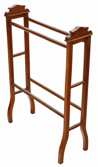 Antique Victorian mahogany Towel Rail Stand - Quality Art Nouveau C1900