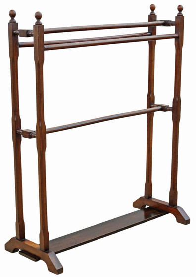 Antique c.1900 Mahogany Towel Rail Stand – Fine Quality