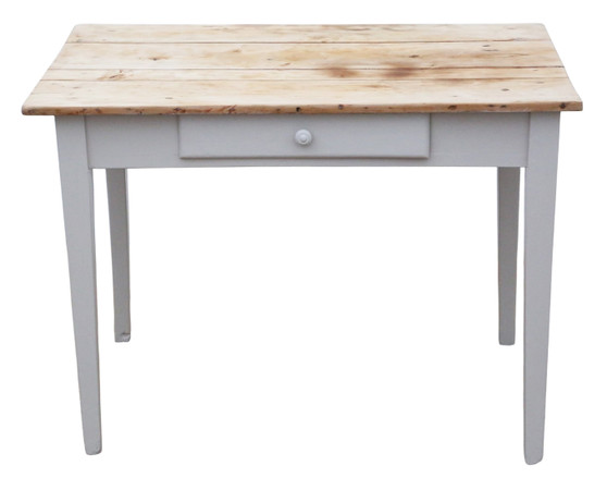 Antique 19th Century French Scrub-Top Kitchen Table – Writing / Dressing Desk, Fine Quality