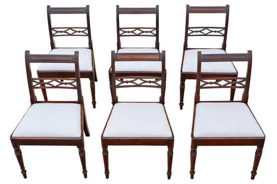 Antique Set of 6 c.1800 Georgian Mahogany Dining Chairs – Fine Quality