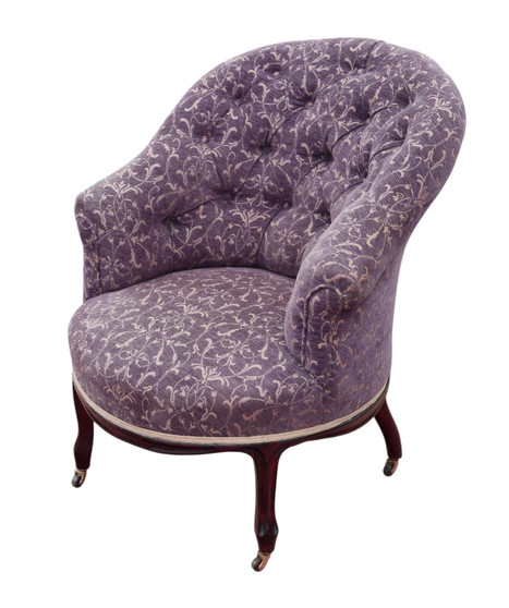 Antique 19th Century Victorian Ladies Tub Bedroom Chair – Fine Quality