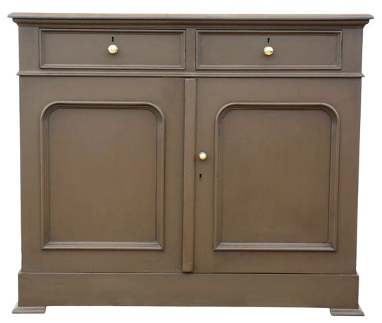 Quality Antique Chocolate Painted Cupboard Sideboard 19th Century (8961)