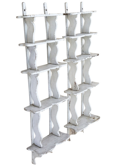 Antique Pair of 19th Century Painted Bookcase Display Shelves – Fine Quality (8945)