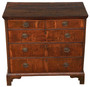 Exquisite Crossbanded Walnut/Oak Chest of Drawers: Antique Georgian 18th Century and Later