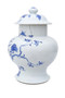 Chinese Oriental blue & white ceramic ginger jar with lid